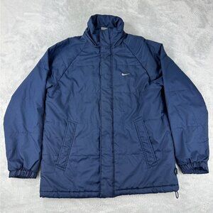 Nike Vintage Y2K Navy Blue Puffer Jacket Men’s Size Medium
